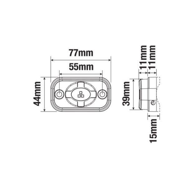 4.5W Flood Beam LED Rock Light - 77 x 44mm (Each) - Clear - Image 2